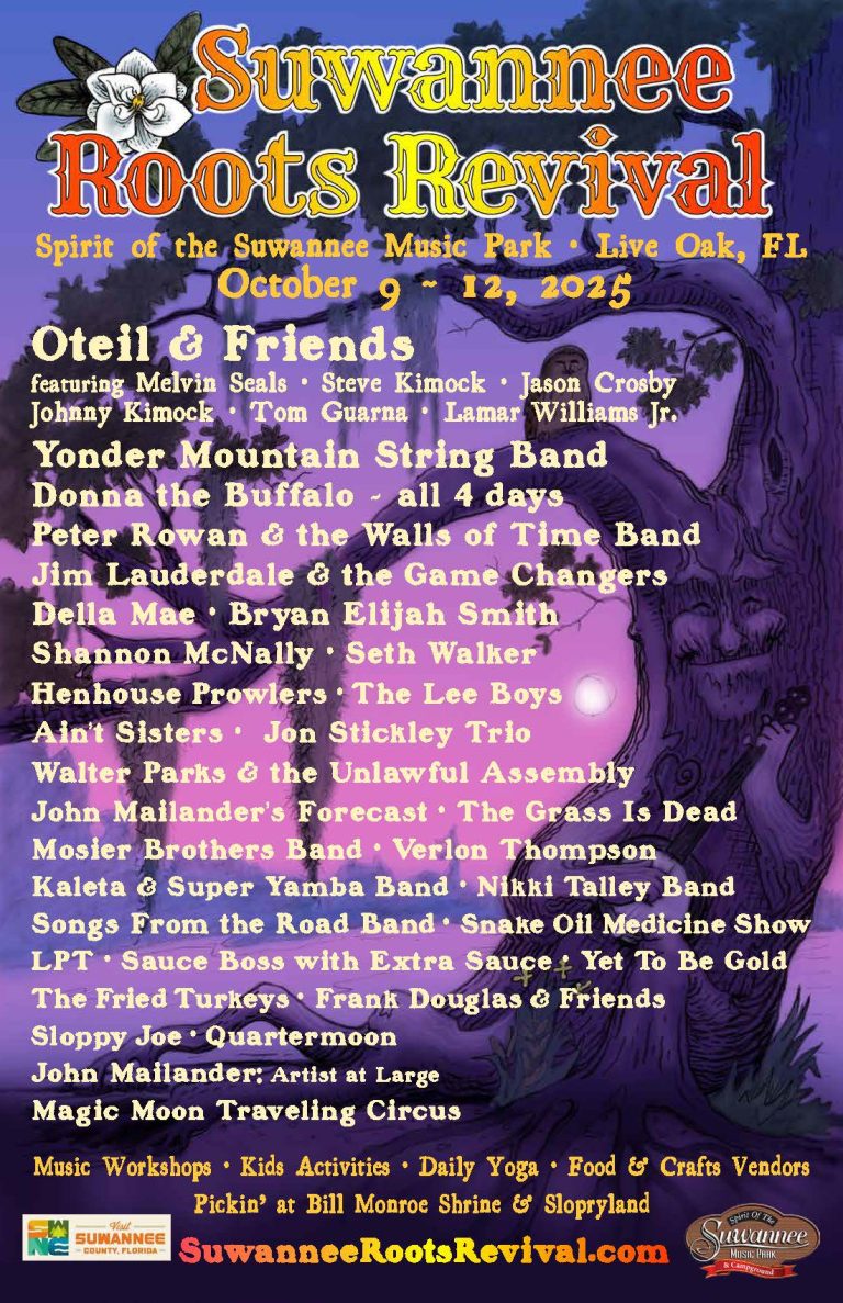 The 9th Suwannee Roots Revival, Oct 9-12  